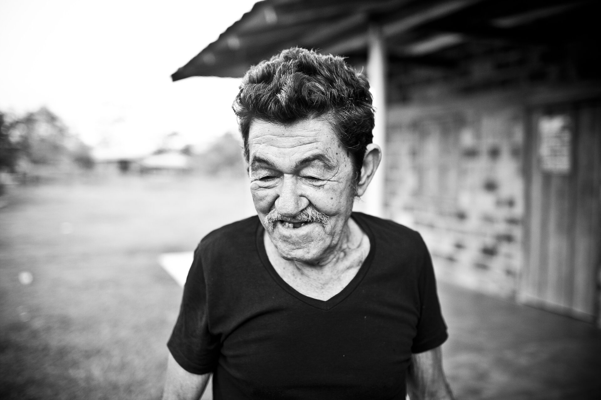 Abelardo walking away from his farm in La Floresta, Colombia